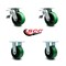 Service Caster 8 Inch Green Poly on Cast Iron Caster Set with Roller Bearings 2 Brakes 2 Rigid SCC-TTL30S820-PUR-GB-2-R-2 - alternate 5